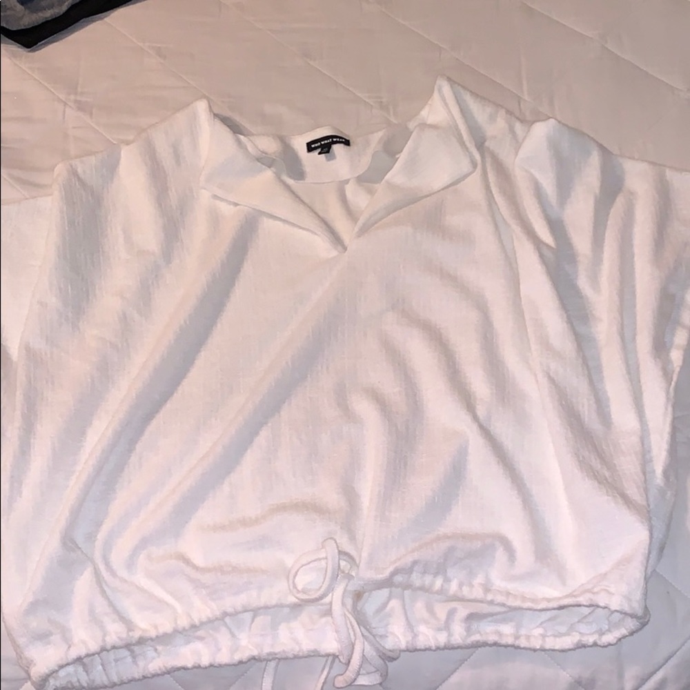 Who What Wear brand white blouse